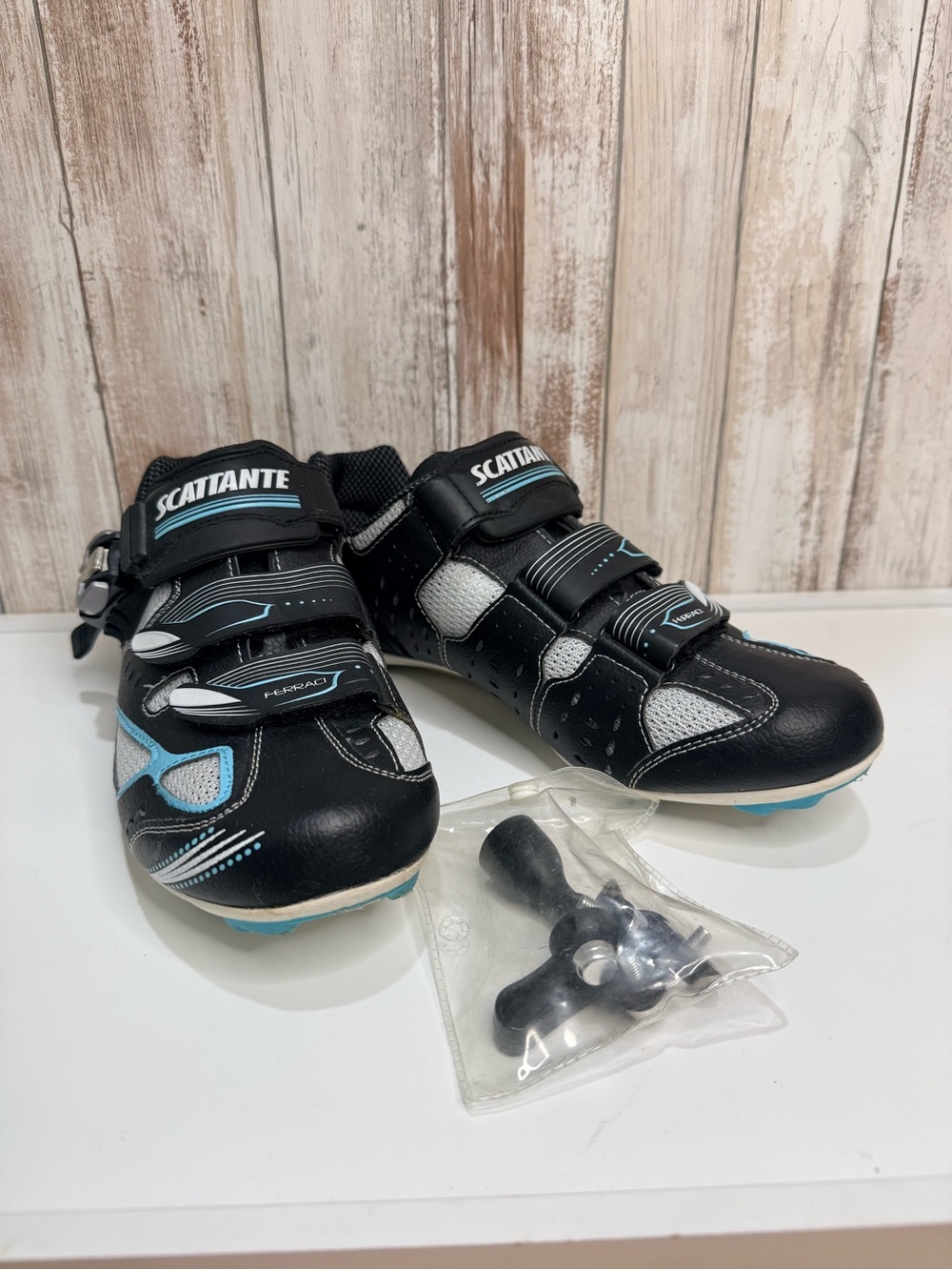 Scattante Ferraci Cycling Shoes Women's Sz 8.5 US 40 EUR Black Adjustable Biking